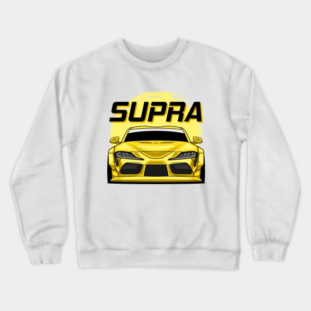 Yellow Supra MK V Crewneck Sweatshirt by GoldenTuners